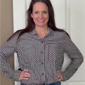 Plaid Print button down shirt